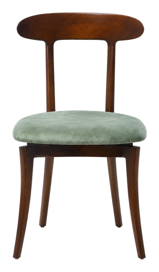 Nora dining chair in sage green, product view