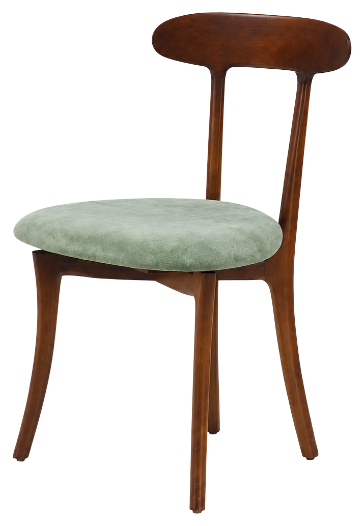Nora dining chair in sage green, product view