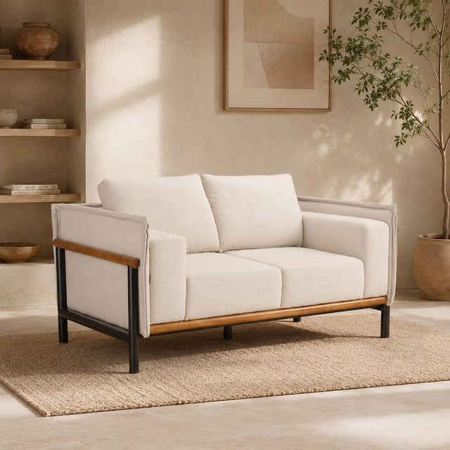 Brooklyn sofa in cream, shown in a styled room