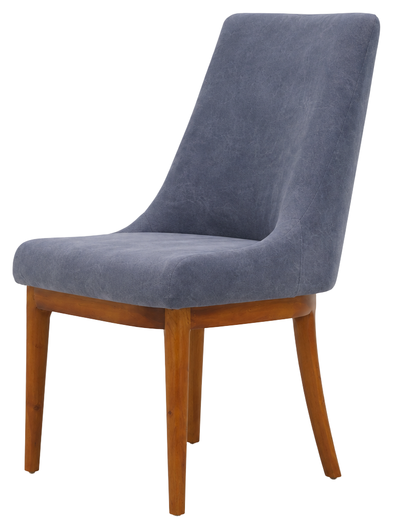 Livia dining chair in slate blue, product view