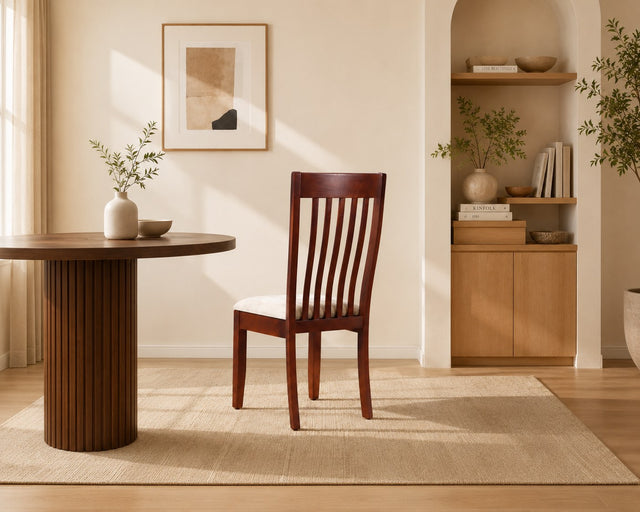 Regent dining chair in ivory, shown in a styled room