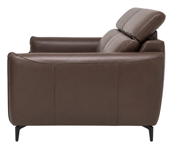 Milan sofa in chocolate brown, product view