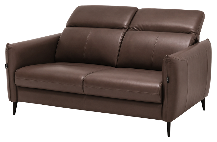 Milan sofa in chocolate brown, product view