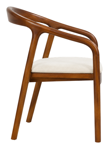 Luna dining chair in ivory, product view