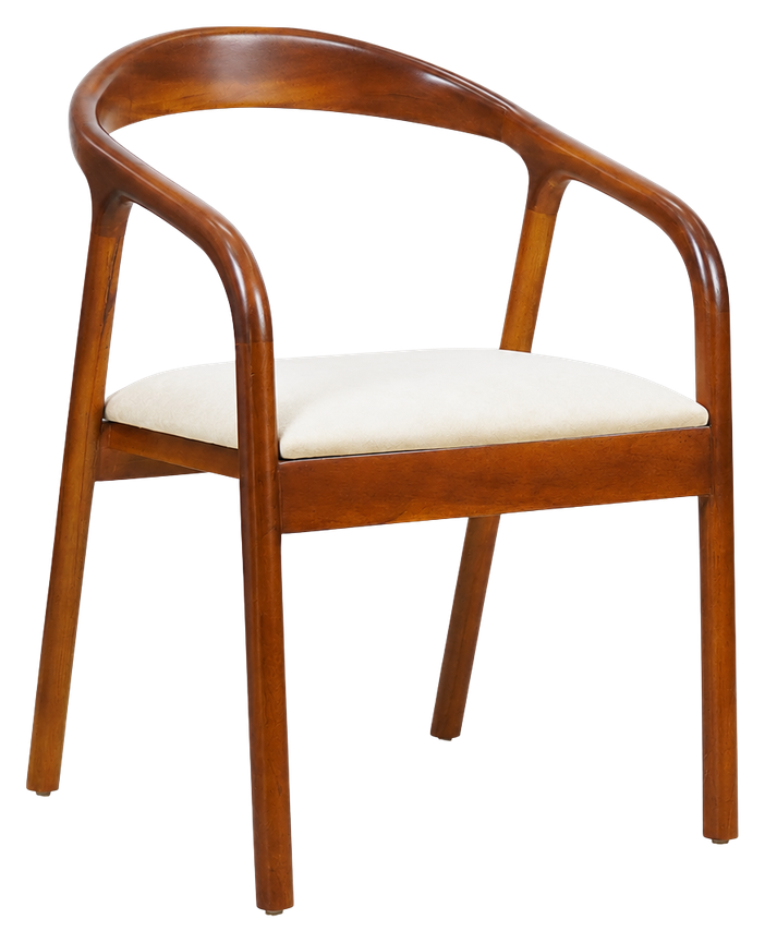 Luna dining chair in ivory, product view
