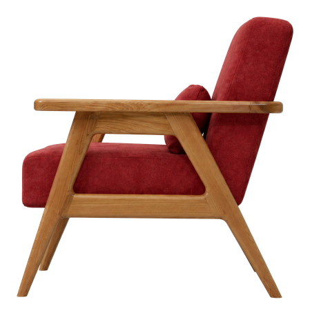 Carmine lounge chair in red, product view