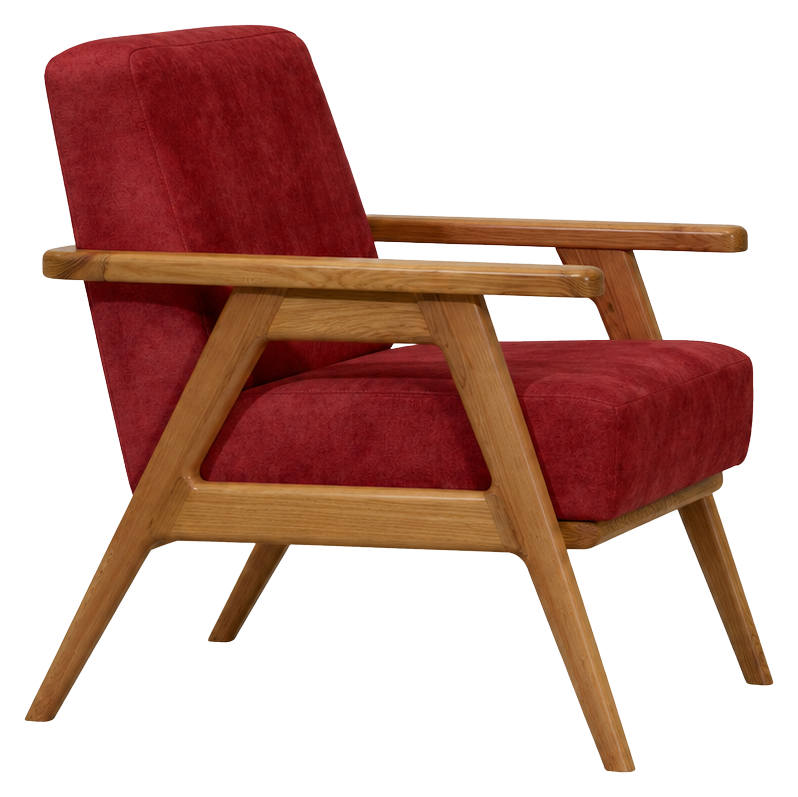 Carmine lounge chair in red, product view