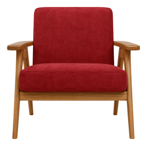 Carmine lounge chair in red, product view