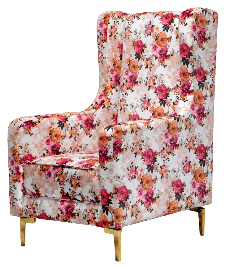 Rosalie accent chair in floral, product view
