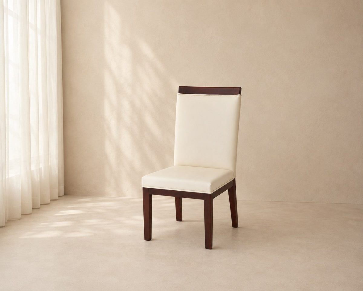 Noelle dining chair in cream, shown in a styled room