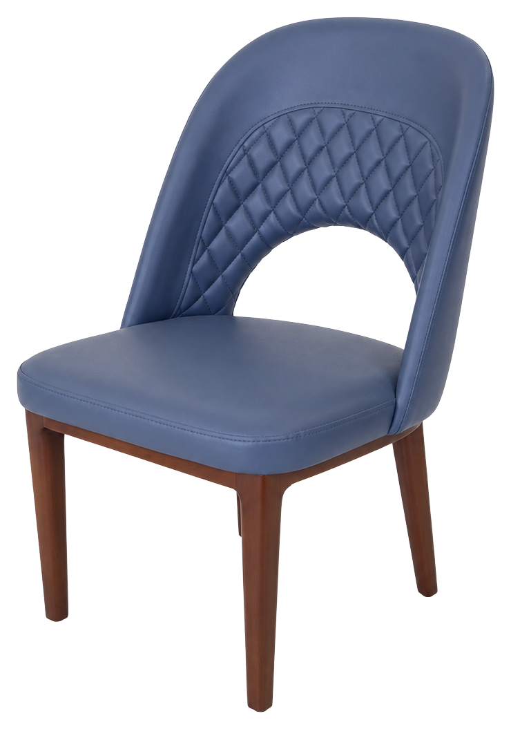 Indigo dining chair in blue, product view