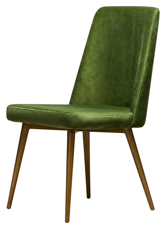 Fern dining chair in green, product view