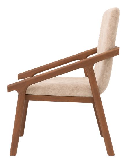 Haven lounge chair in pale beige, product view