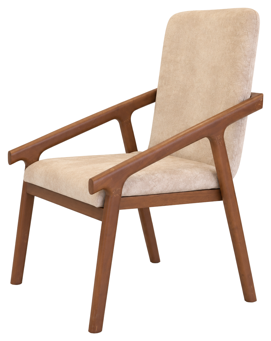 Haven lounge chair in pale beige, product view
