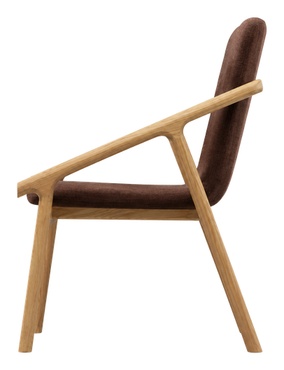 Solenne lounge chair in brown, product view