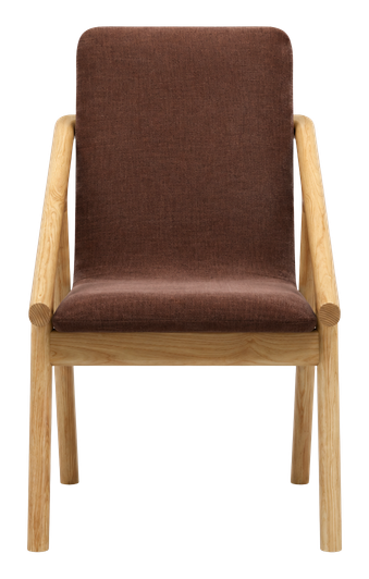 Solenne lounge chair in brown, product view