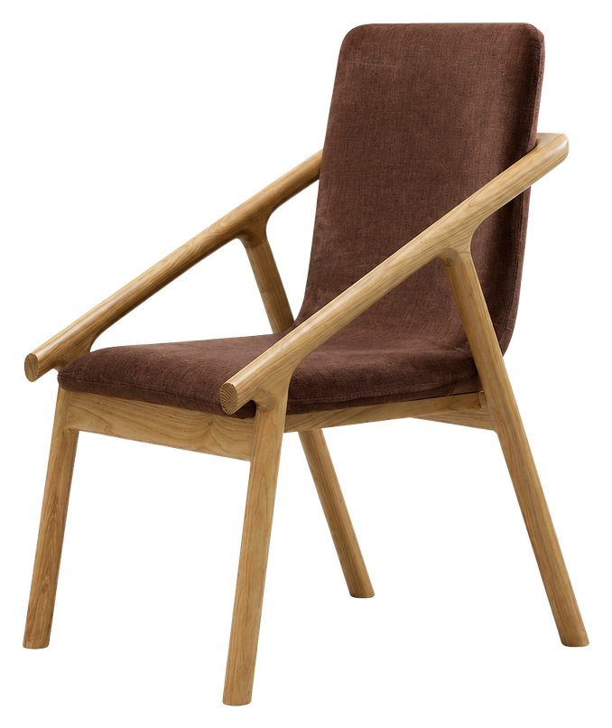 Solenne lounge chair in brown, product view