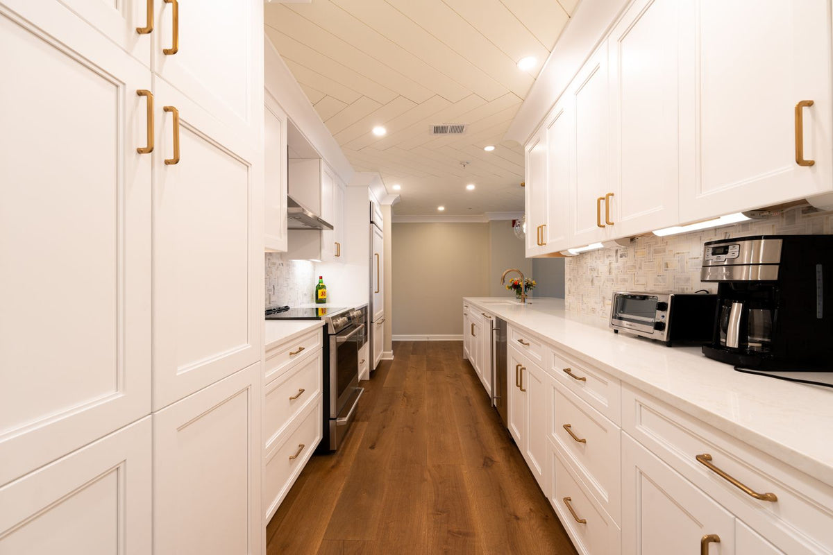 Parallel (galley) kitchen layout — stock placeholder, pending real Liro photography